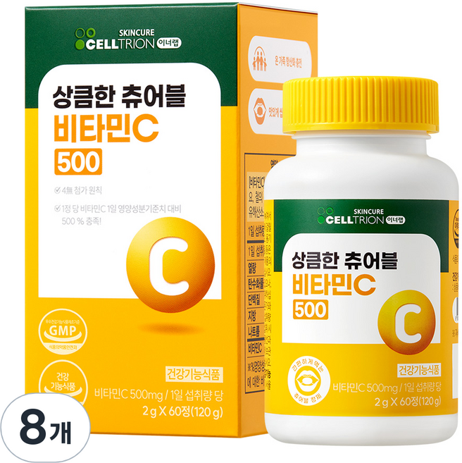이너랩 상큼한 츄어블 비타민C 500, 60정, 8개