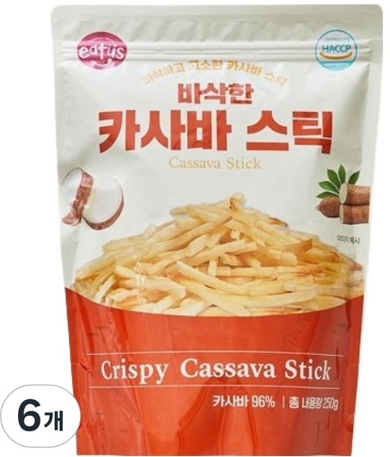 이더스 바삭한 카사바 스틱, 250g, 6개