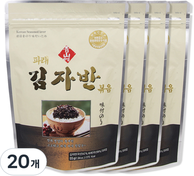 청산에 파래 김자반 볶음, 55g, 20개