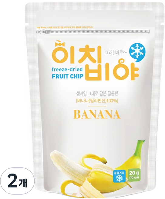 이치비야 동결건조 과일칩 바나나, 20g, 2개