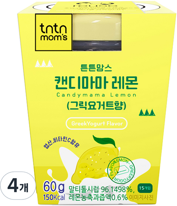 튼튼맘스 캔디마마 레몬 그릭요거트향 15p, 60g, 4개
