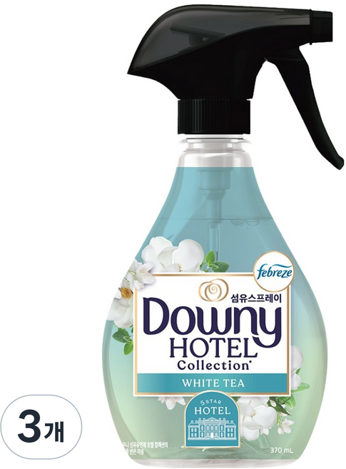 다우니 호텔컬렉션 섬유스프레이 화이트티향 본품, 3개, 370ml