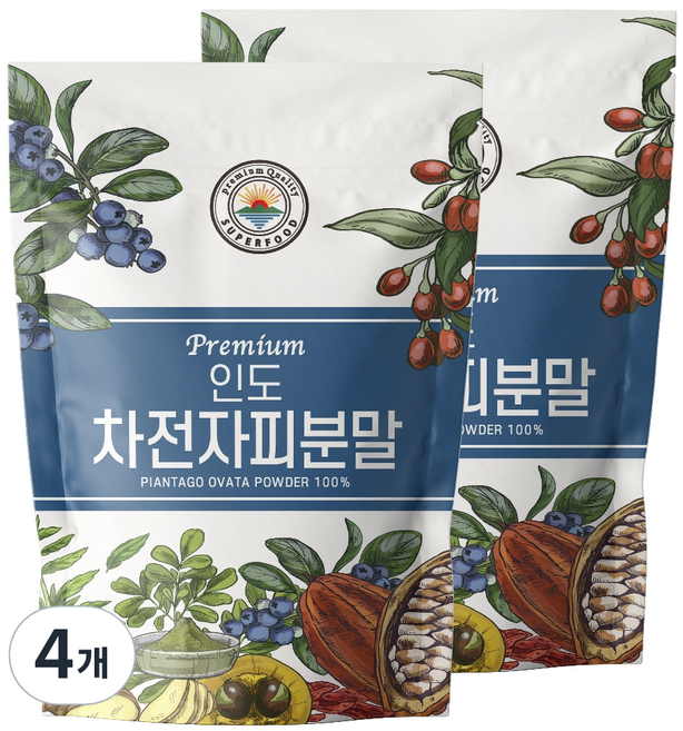 해나식품 인도 차전자피분말, 500g, 4개