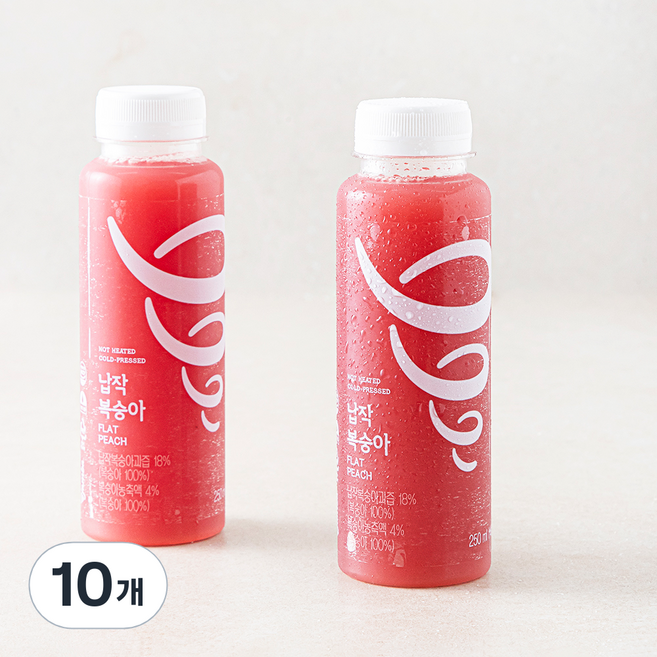 잠바주스 납작복숭아, 10개, 250ml