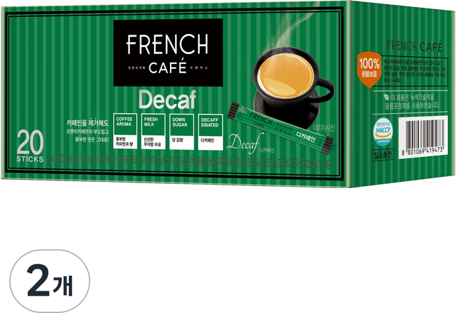 프렌치카페 카페믹스 디카페인, 10.7g, 20개입, 2개