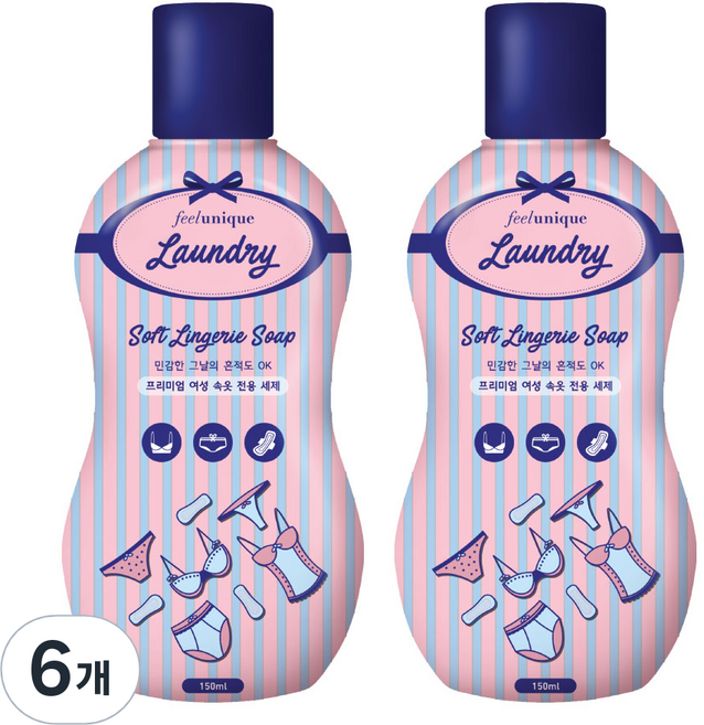 필루니크 런더리 소프트 란제리 솝 액상세제 본품, 150ml, 6개