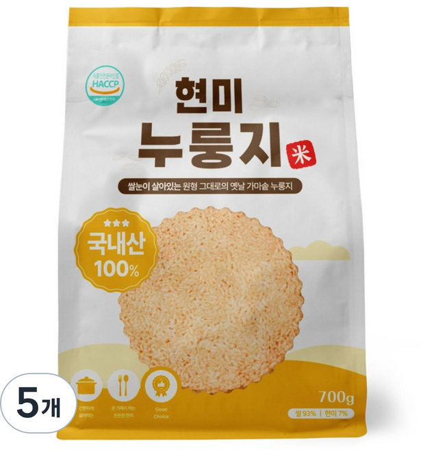 매홍 현미 누룽지, 700g, 5개