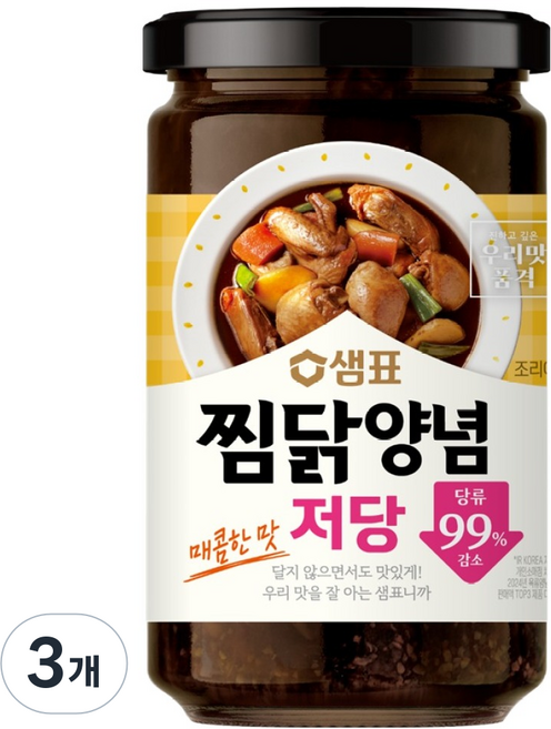 샘표 저당 찜닭 양념, 420g, 3개