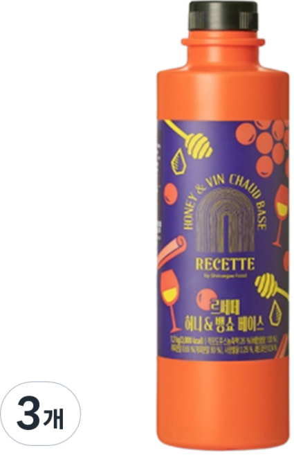 르쎄떼 허니 & 뱅쇼 음료 베이스, 1.2kg, 3개