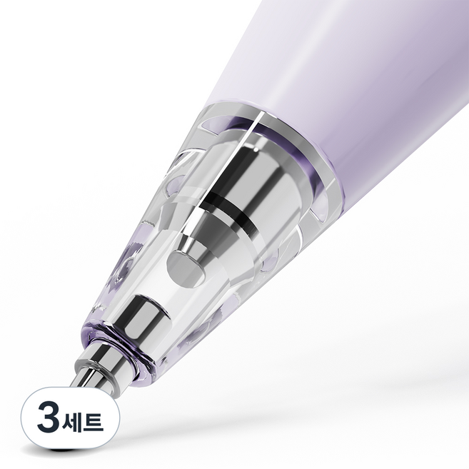 누아트 애플펜슬 메탈 반영구 펜촉 1세대/2세대/Pro 호환 물방울형, 투명, 3세트