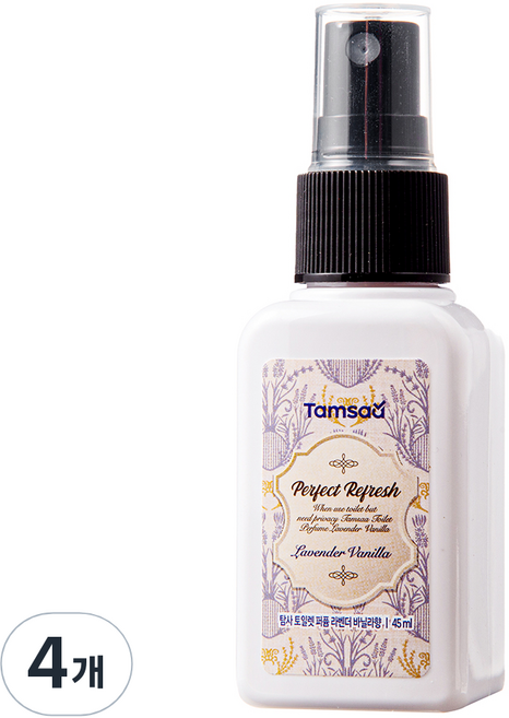 탐사 토일렛 퍼퓸 라벤더 바닐라향, 45ml, 4개