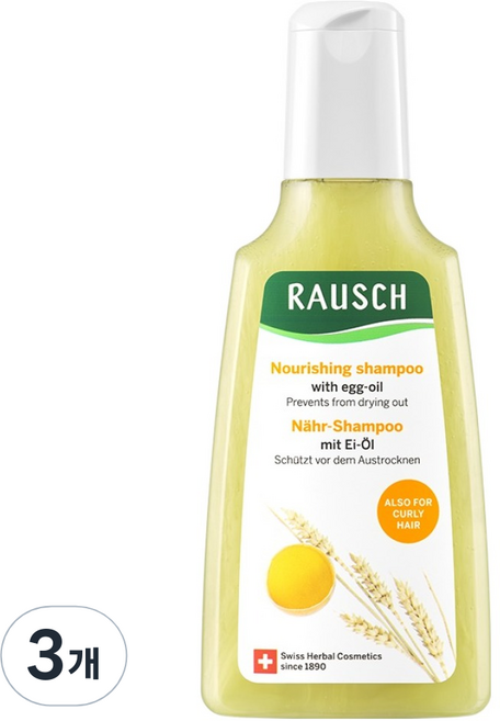 라우쉬 에그 오일 너리싱 샴푸, 200ml, 3개