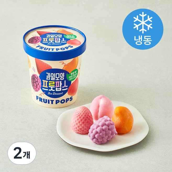 과일모양 프룻팝스 아이스크림 (냉동), 2개, 1개입, 190ml