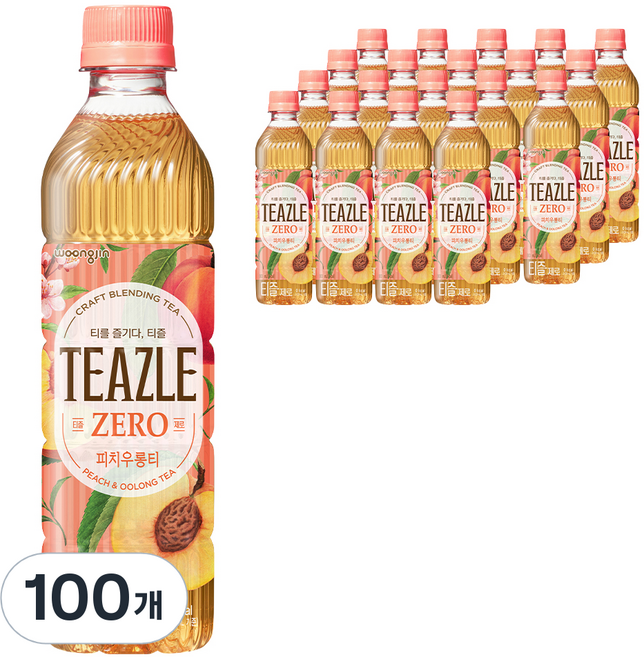 티즐 제로 피치우롱티, 500ml, 100개