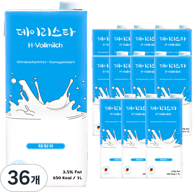 데이리스타 밀쉬 멸균우유, 1L, 36개