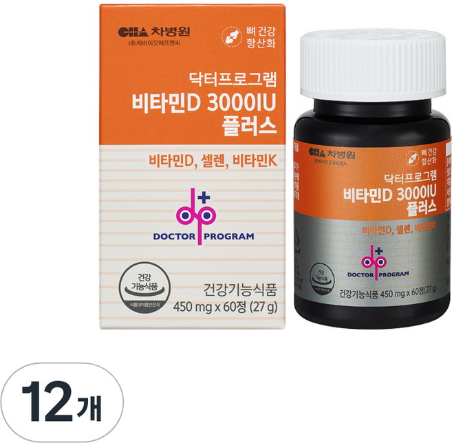 닥터프로그램 비타민D 3000IU 플러스, 60정, 12개
