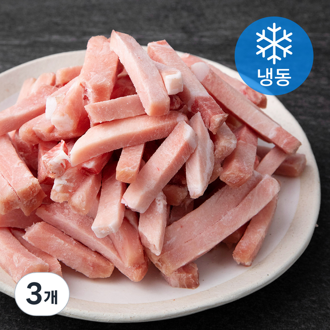 국내산 왕건 돈등심 탕수육용 6 x 1 x 1 cm (냉동), 3kg, 3개