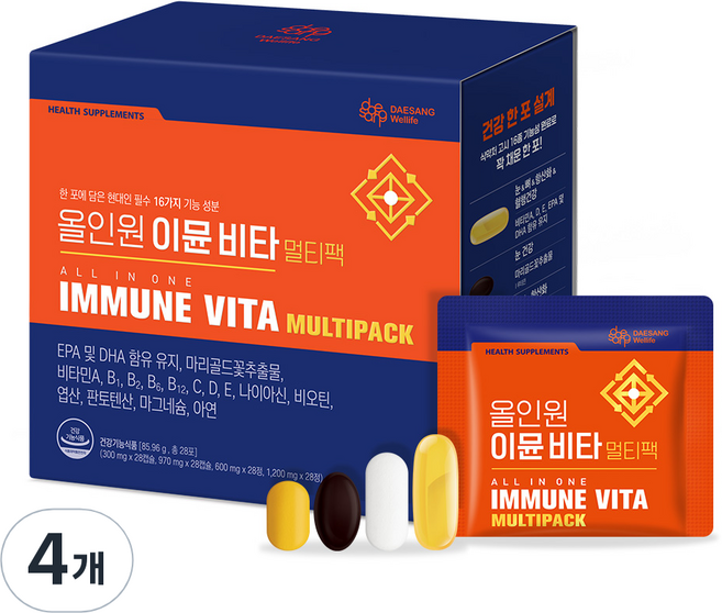 대상웰라이프 정품 올인원 이뮨 비타 멀티팩, 28회분, 4개