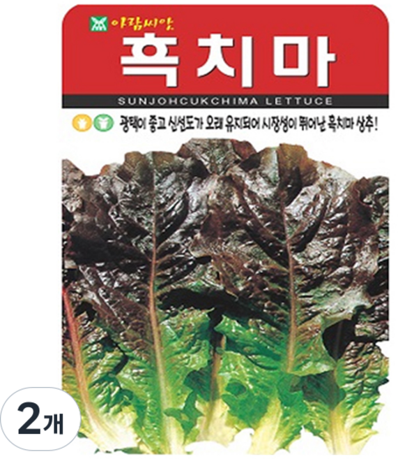 아람종묘 흑치마 상추 씨앗 2000립, 2개