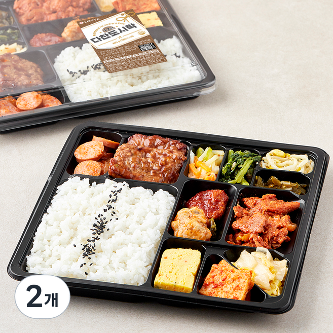 롯데 다찬도시락 12찬, 489g, 2개