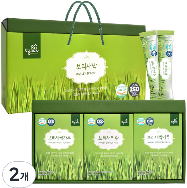 Tojongherb 大麥苗粉 60g x 2入 + 大麥苗丸 90g 禮盒, 210g, 2個