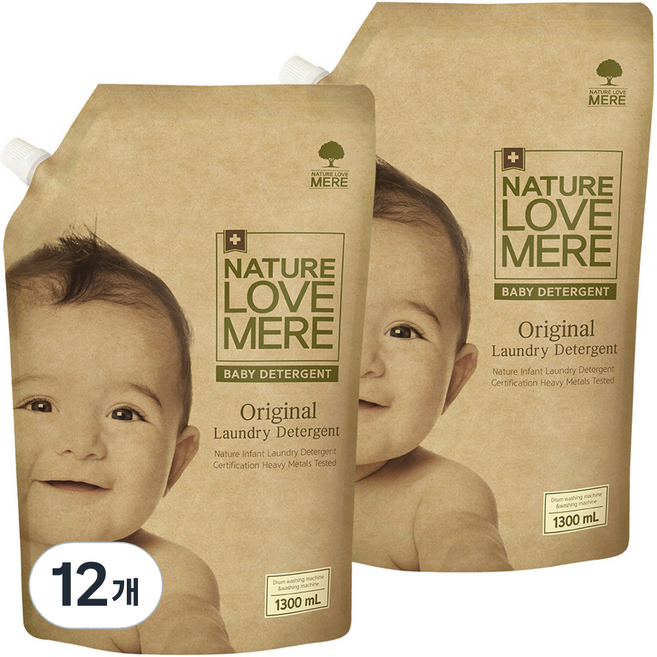 네이쳐러브메레 유아 오리지널 세제 리필형 허브가든향 1300 ml, 1.3L, 12개