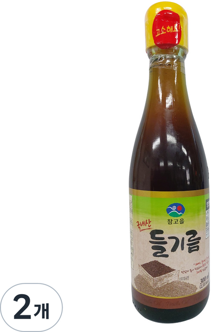 참고을 국내산 들기름, 2개, 300ml