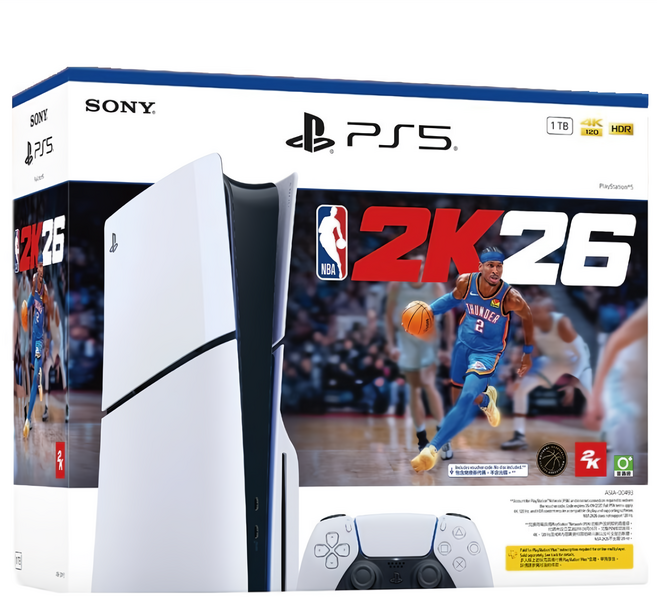 PlayStation PS5光碟版主機 + NBA 2K26遊戲片, 單一商品