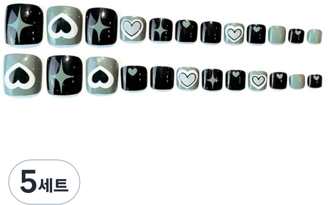 비투윈 패디팁 세트, 5세트, 말차 하트 젤타입