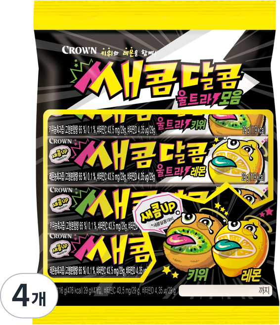 크라운 쌔콤달콤모음 4p, 116g, 4개