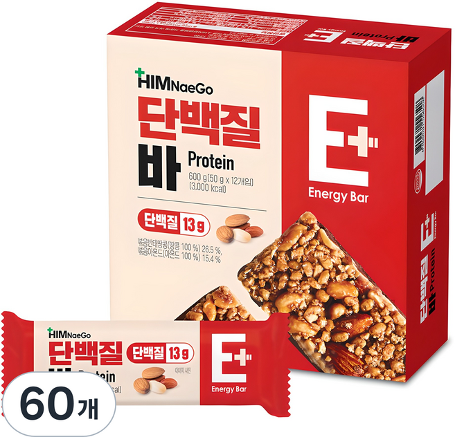 힘내고 단백질바, 50g, 60개