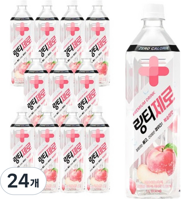 링티 링티제로 복숭아맛, 1L, 24개