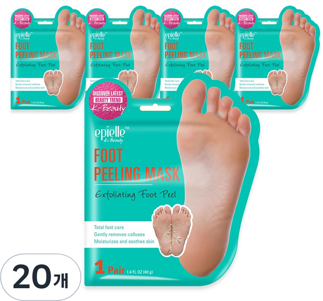 Epielle 去角質足部去角質面膜, 2入, 20片