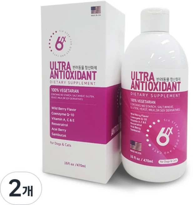 식스스텝 반려동물 영양제, 470ml, 면역/항산화, 2개 - 쿠팡