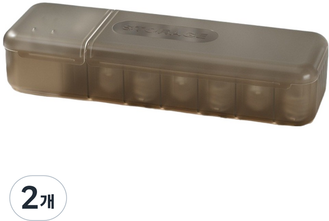 딜리 뚜껑형 이어폰 케이블 정리함, 브라운, 2개