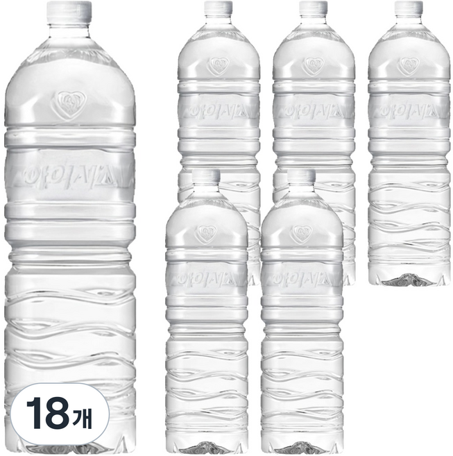 아이시스 생수 화이트캡 무라벨, 18개, 2L