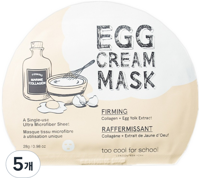 투쿨포스쿨 에그크림마스크퍼밍세트, 5개, 1개입
