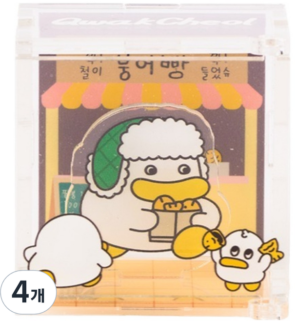 콜리 곽철이 굿즈 아크릴 피규어 붕어빵 50 x 40 x 45 mm, 4개