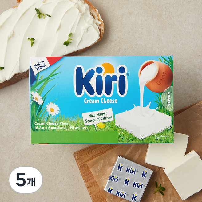 끼리 크림치즈 포션 플레인, 98g, 5개