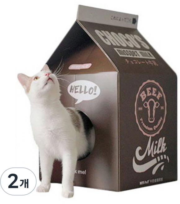 미스펫 고양이 우유하우스 스크래처 박스, 초코맛, 2개