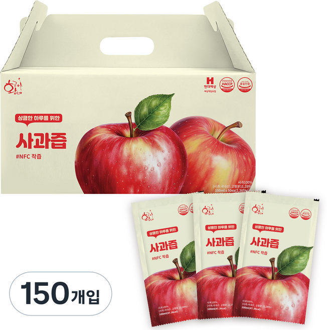 황금이네 사과즙, 100ml, 150개