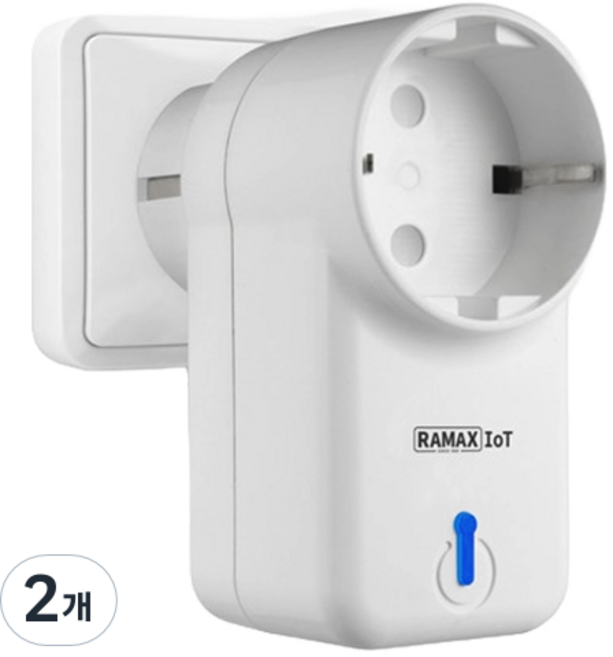 라맥스 스마트 플러그 1구 RPG-724W, 8cm, 화이트, 2개