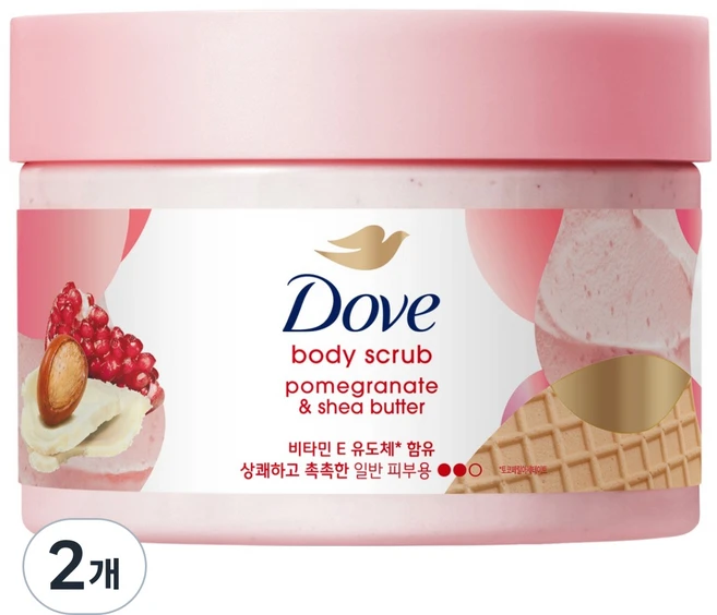 도브 바디 스크럽 석류 앤드 시어버터, 298g, 2개 - 쿠팡