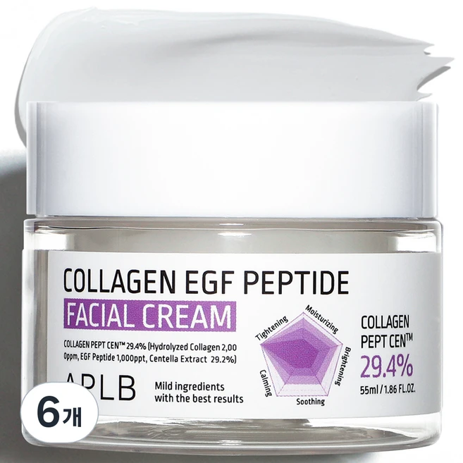 APLB 콜라겐 EGF 펩타이드 페이셜 크림, 6개, 55ml - 쿠팡