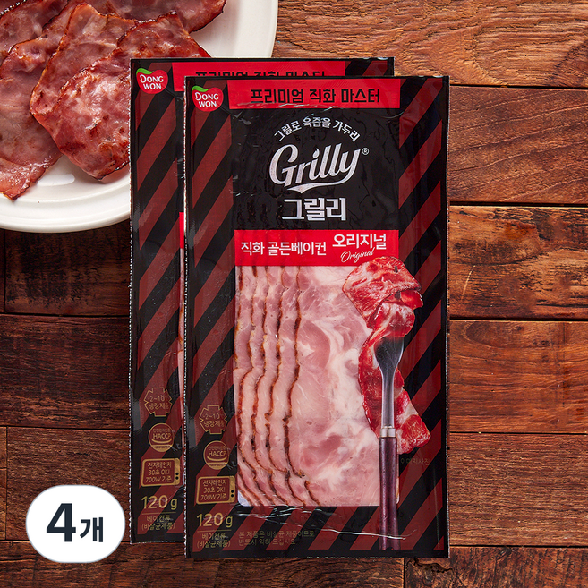 동원 그릴리 골든베이컨 오리지널, 120g, 4개