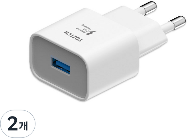 요이치 USB 1포트 QC2.0 C라인 고속 아답터, 혼합색상, 2개