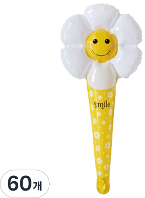 Maket Gamseong 雛菊氣球棒, 白色, 60個