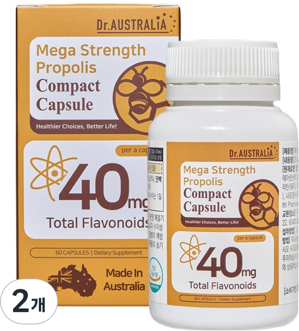 닥터오스트레일리아 메가스트렝스 프로폴리스 5000 43.2g, 60정, 2개