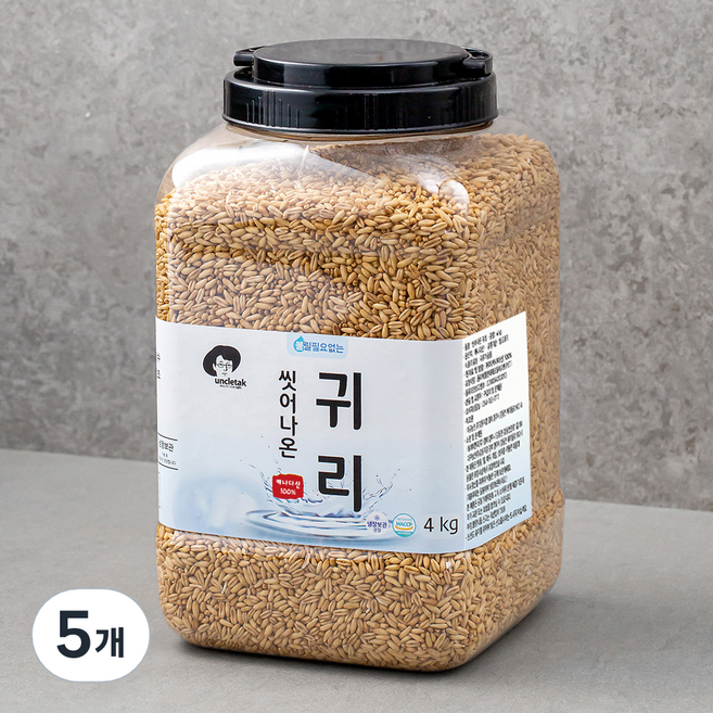엉클탁 씻어나온 귀리쌀, 4kg, 5개