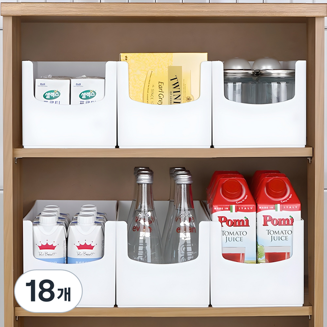 엠비코 국내산 다용도 팬트리 정리함, 화이트, 18개